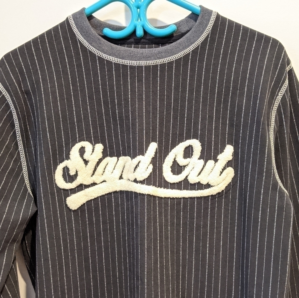 2/$20 Zara Man Navy Nlue Pinstripe Shirt Small